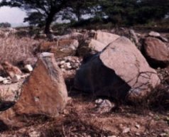 Destrucción de Arte Rupestre>Petroglifos quemados y fracturados para 
ampliar terrenos de cultivo - valle Moche
----<TD valing=