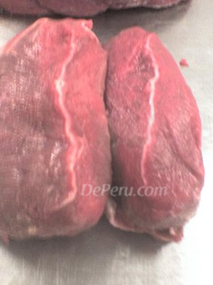 Medallón de trozo de carne para guiso, de pierna.