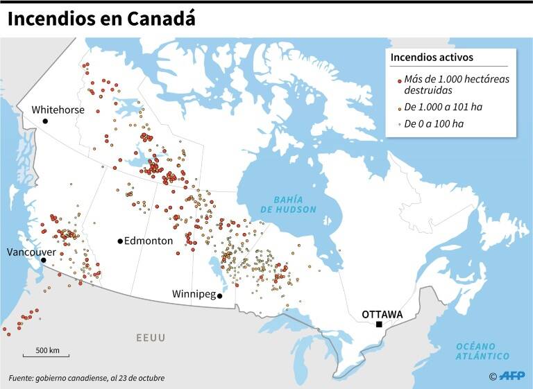 Un nuevo incendio provoca la evacuación de 1.100 personas en Canadá