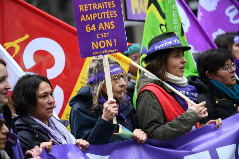 mujeres,8marzo,manifestaciones,Francia,jubilación,política